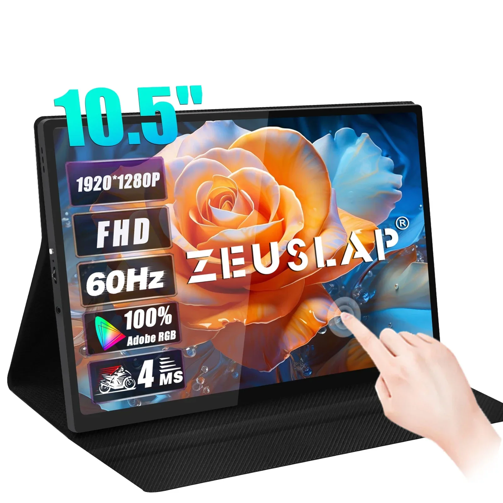 

Zeuslap 10.5 Inch FHD Portable Monitor 1280p External IPS Screen USB C Gaming Display with 60Hz Refresh Rate PC Phone