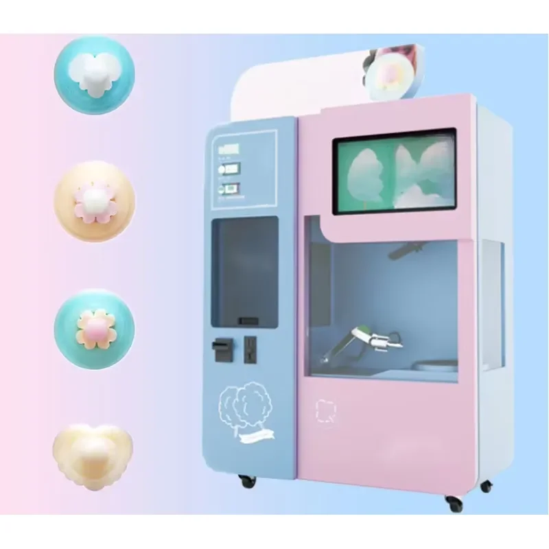 Convenient Vending Cotton Candy Machine Maker for Home Party Use Automatic Sugar Floss Spinning Device with Packaging