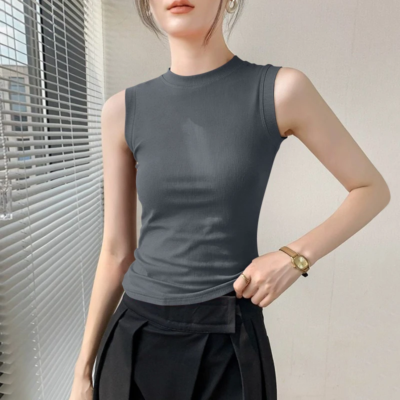 Sexy Sleeveless Pure Color Thread Vest Women's Base Layer Top High-End Feelings Popular Inner Wear 2026 New Summer Fashion