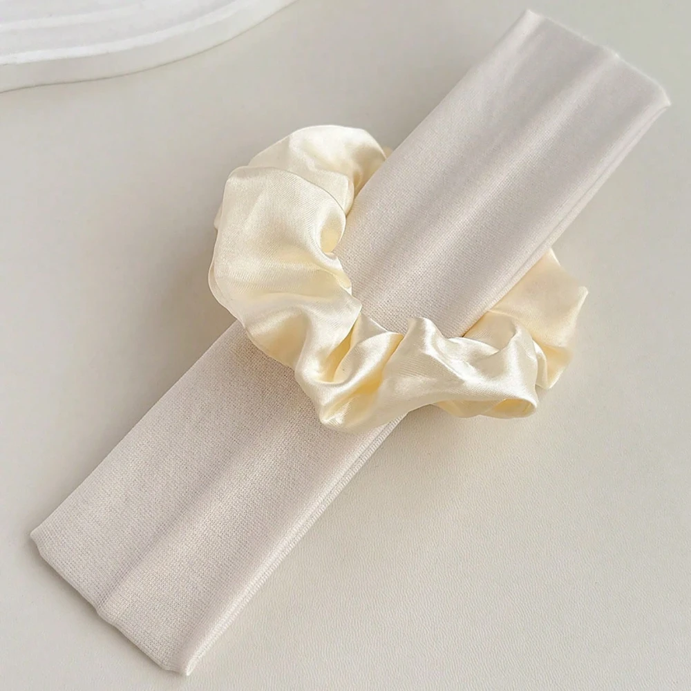 2pcs European American Hot Selling Maillard Color Silk Scrunchie Hair Tie Set Basic Solid Color Daily Commute Hair Accessories