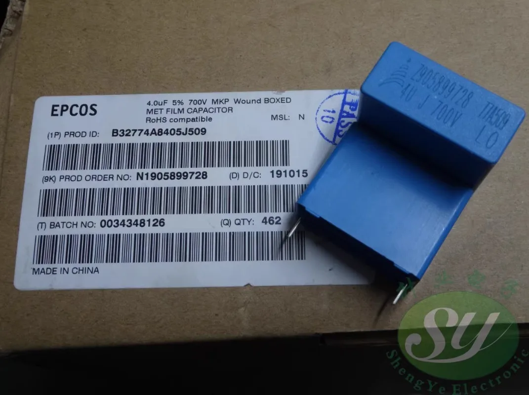 

EPCOS 4.0uF/700v 4u0 4uf 405 New 28MM film capacitor B32774A8405J509