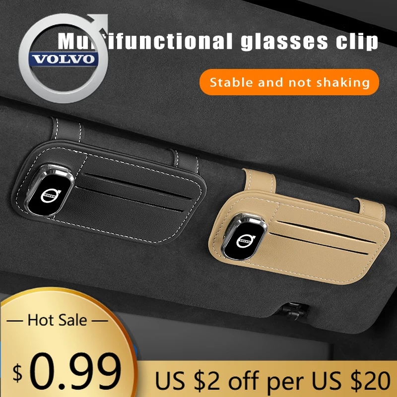 

Крышки ступицы автомобильного солнцезащитного козырька, зажим для очков, чехол для очков, аксессуары для хранения для Volvo XC60 V50 V40 XC90 S60 S40 S80l V90 V60 EX90