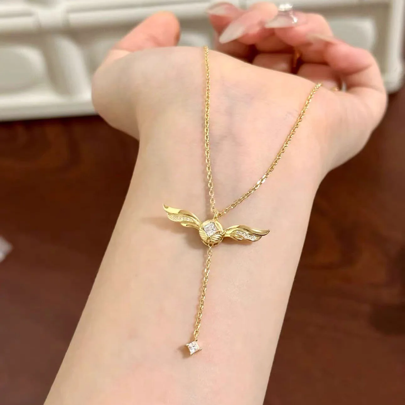 FTCY-collar con colgante de Snitch dorado para mujer y hombre, cadena de acero inoxidable para clavícula, regalos de joyería