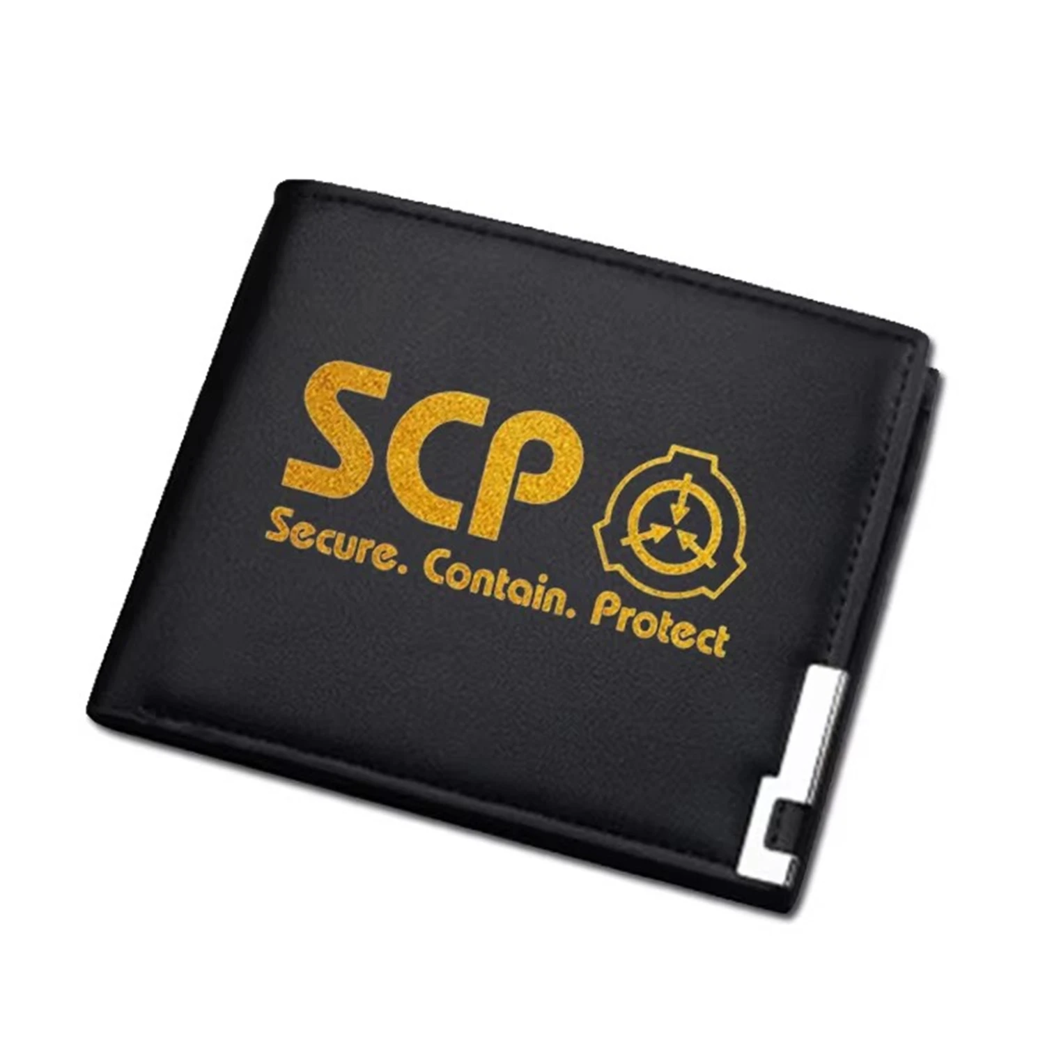 SCP Secure Contain Protect Print Unisex Long Purse Pu Leather Short Wallet SCP ID Card Holder Women Money Bag Coin Change Purses