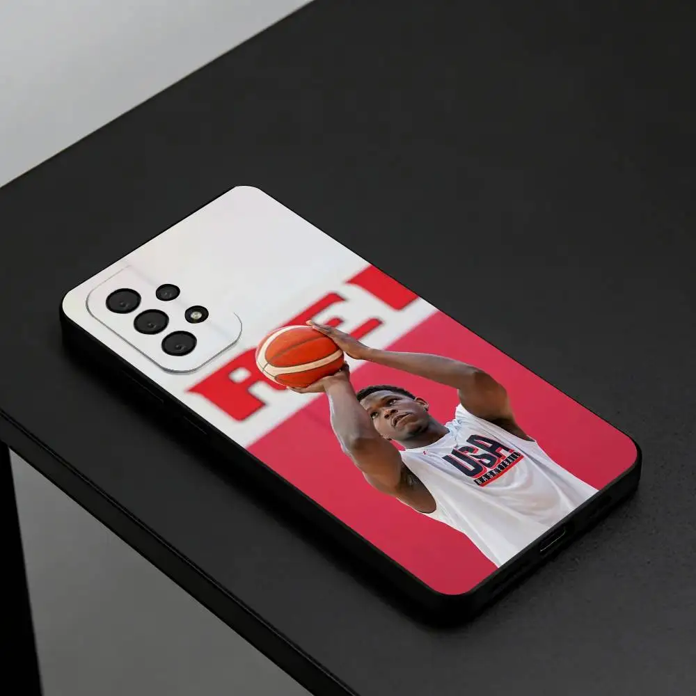 A-Anthony Edwards B-Basketball  Phone Case For Samsung S26,S25,S24,S23,S22,Plus, Soft Silicone Black Cover