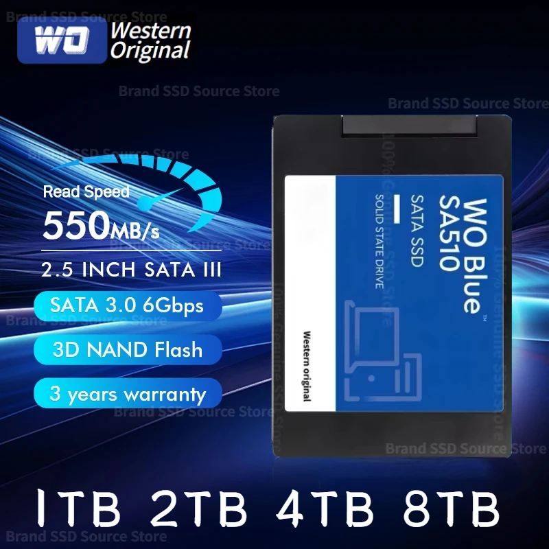 

NEW 4TB Portable High-Speed Hard Disk SSD 2TB SA510 1TB 500GB 2.5Inch SATAIII for Laptop/Computer Internal Solid State Drive PS5