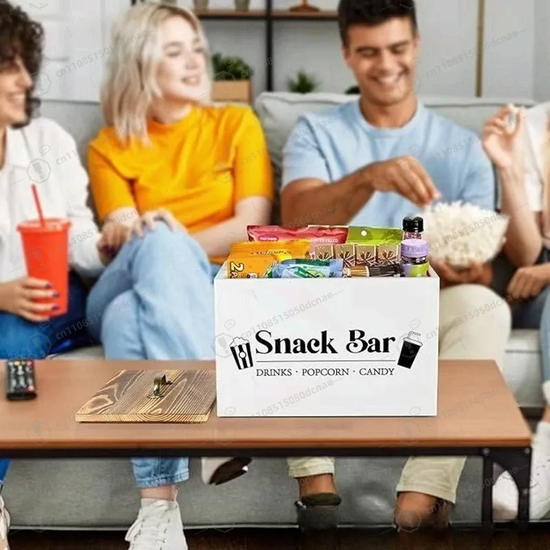 

wooden snack storage box with lid, living room potato chips beverage storage box, solid wood kitchen seasoning finishing box