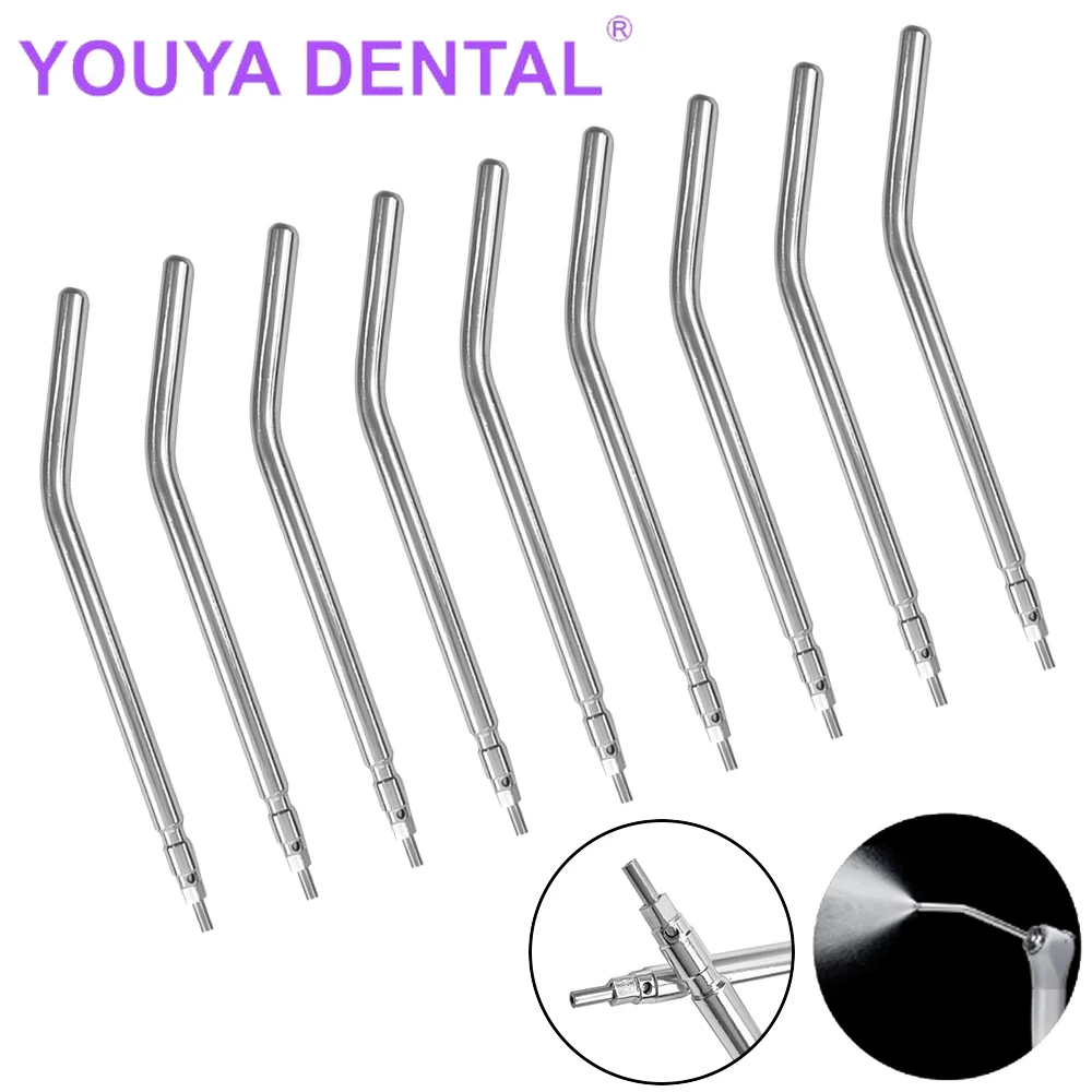 10Pcs Stainless Steel Dental Air Triple Syringe 3 Way Dentistry Air Water Spray Syringe Nozzles Tips For Oral Teeth Whitening