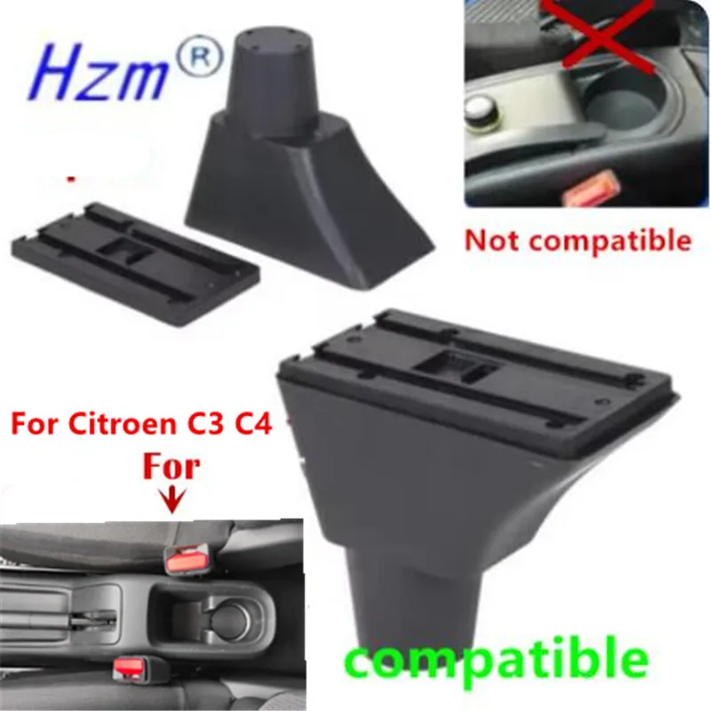 For Citroen C3 C4 Armrest Box For Citroen C3 C4 Car Armrest Storage box Interior Dedicated Retrofit parts Car Accessories