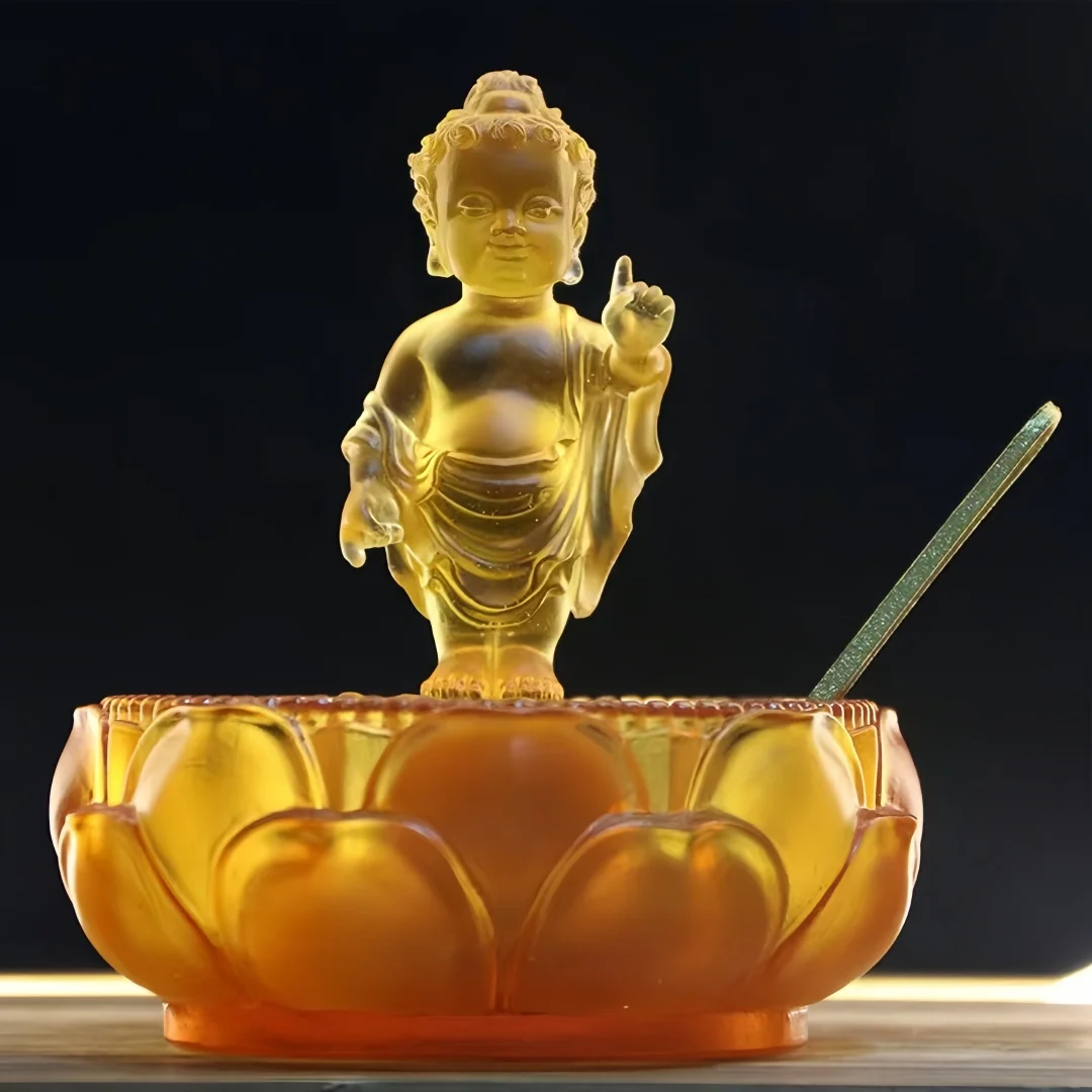 

Water Glass Buddha Bathing Festival Supplies Prince Bath Spoon Temple Home Offerings Prayer Glassware for Cultural Events