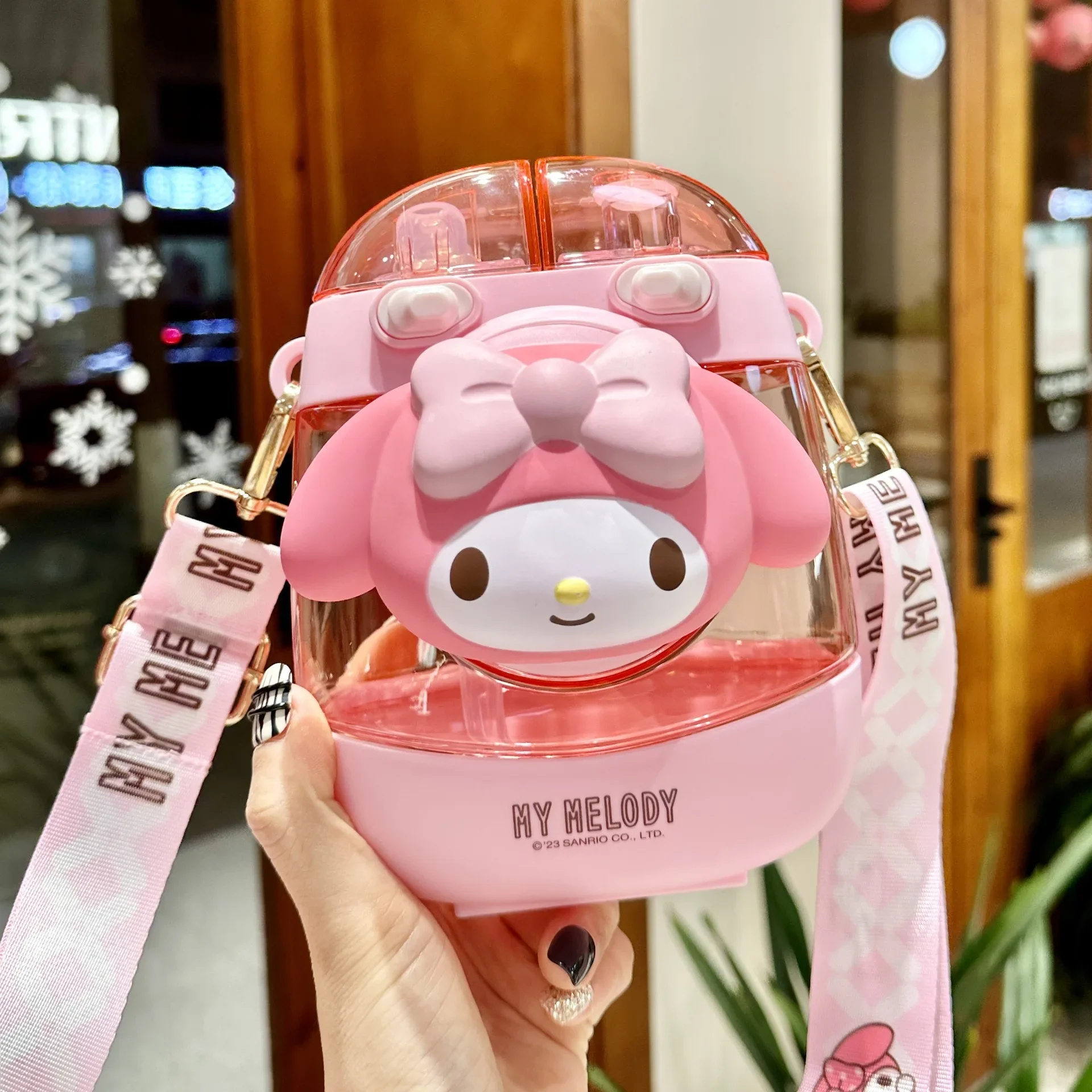 Spring  Summer Sanrio Kuromi Space Cup Large Capacity Children's Water Cup Girls Portable Plastic Cup Travel 1000ml Kawaii