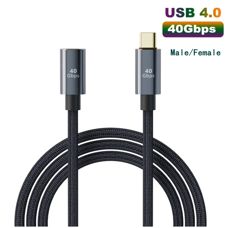 USB 4 Extension Cable Thunderbolt 4 3 Type C 40Gbps USB-C Male To Female Monitor PD 100W 8K Video Dock Station USB4 Extend Cord