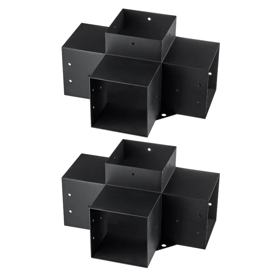 

Pergola Bracket Kit 6''x6'' 2pcs 4Way Heavy Duty Corner Bracket Woodworks DIY Post Base Kit Easy Installation Wooden Beams for