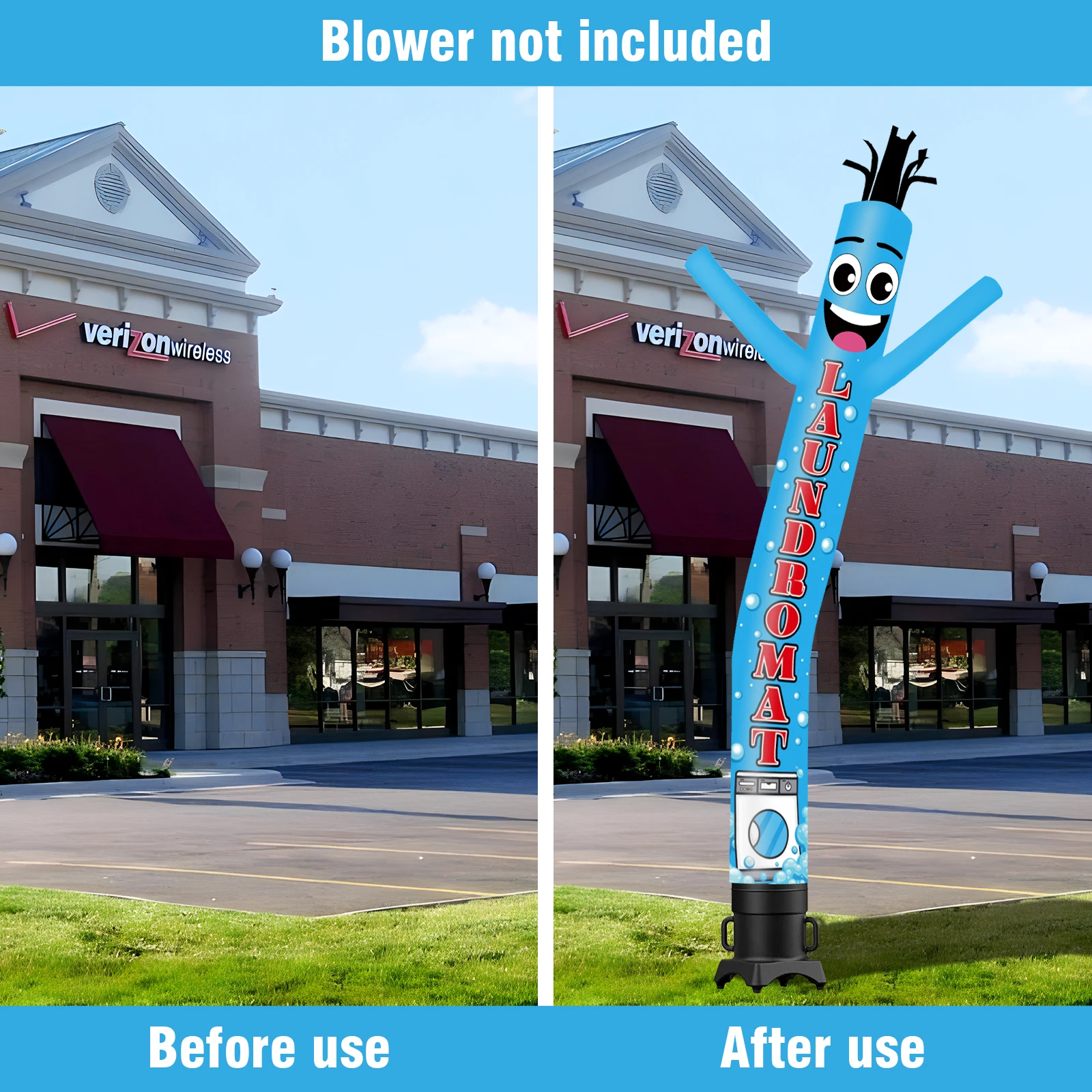 6/10/15/20FT Tall Inflatable Laundromat Dancing Guy for Outdoor Decoration Advertising(Blower Not Included)Sports