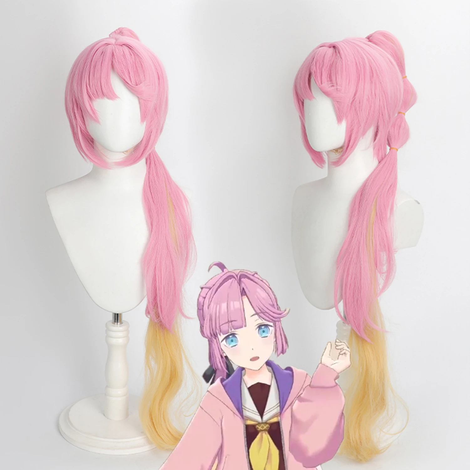 

Парик для косплея Rengeku Girls' Academy LoveLive Anyoji Hime с плетеным хвостиком, розовый парик, длинный синтетический парик