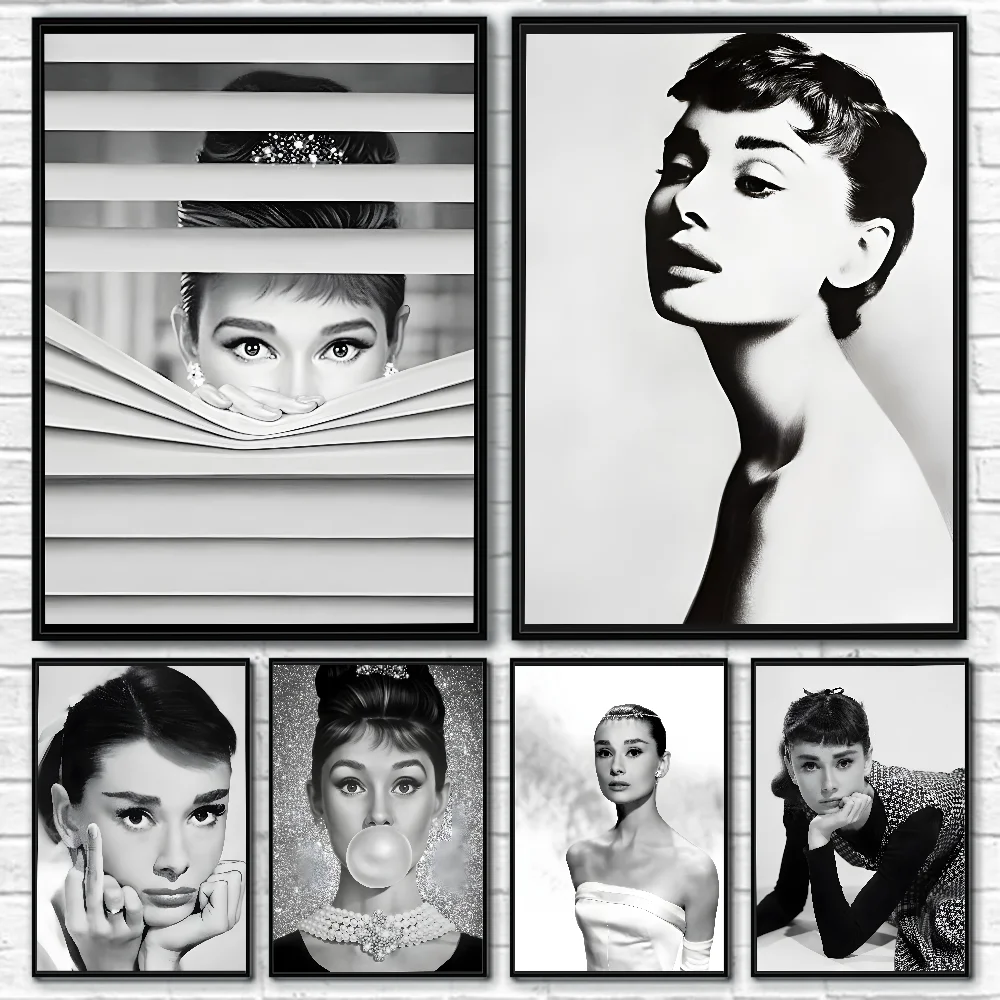 

British Actress A-Audrey H-Hepburn Poster Home Living Room Wall Art Garage Room Decor