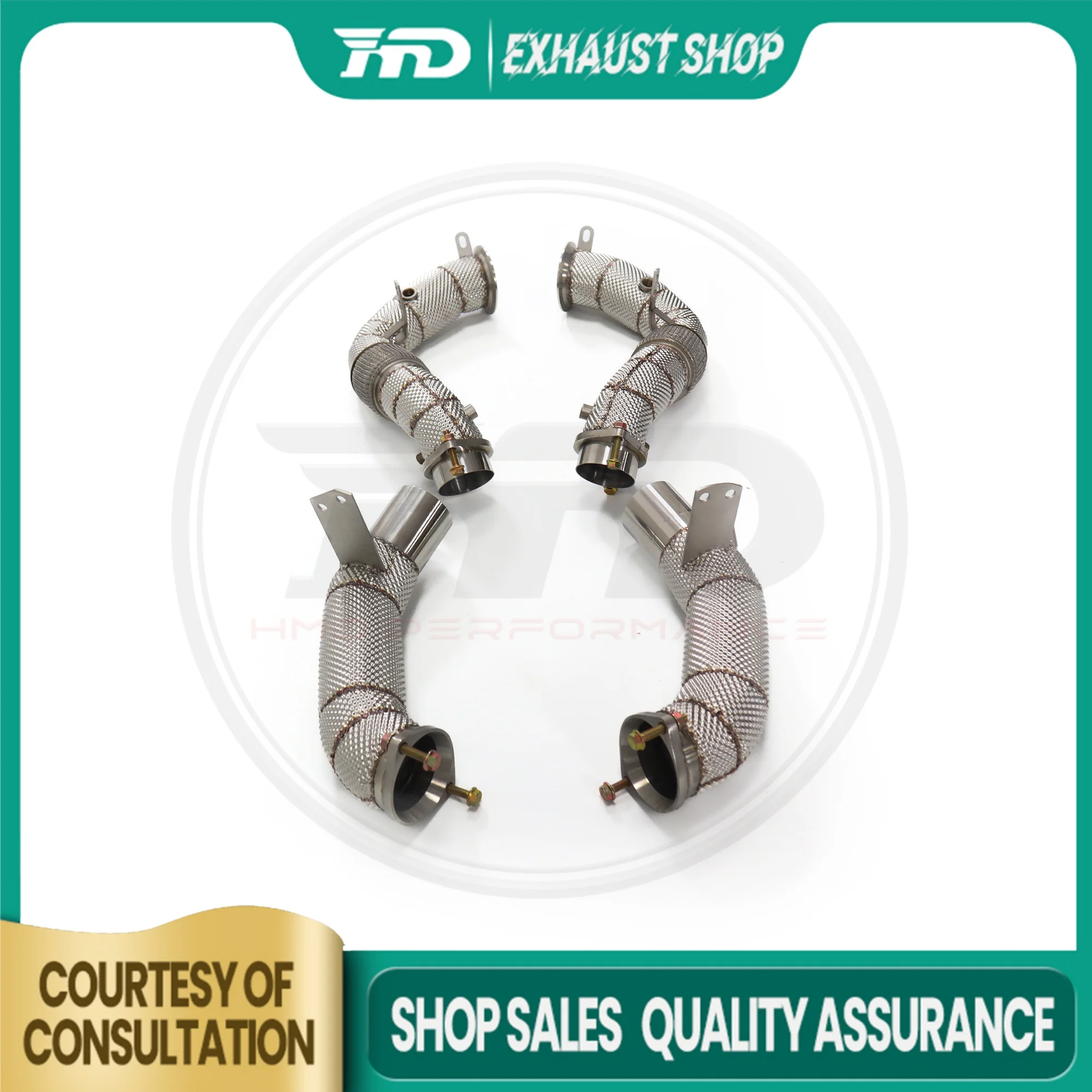 

High Quality Customizable Downpipe For BMW M550i 750i 850i Heat Shield Non-destructive Installation Exhaust System HMD