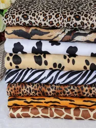 Fashion Printed Short Plush Fabric By Meter for Skirts Pillowcases Sewing Thin Leopard Pattern Faux Fur Cloth Soft Skin-friendly