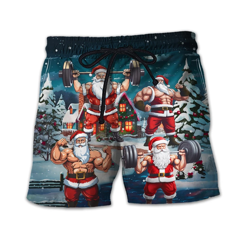 

Hot Sale Santa Claus 3D Printed Y2k Shorts Men/women Fashion Summer Hawaii Short Pants Christmas Unisex Clothing Kids Beach Wear