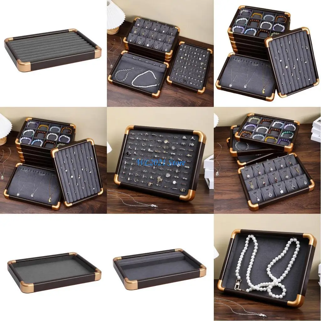 

G5GC Walnut Jewelry Display Tray Storage for Necklace Ring Bracelet