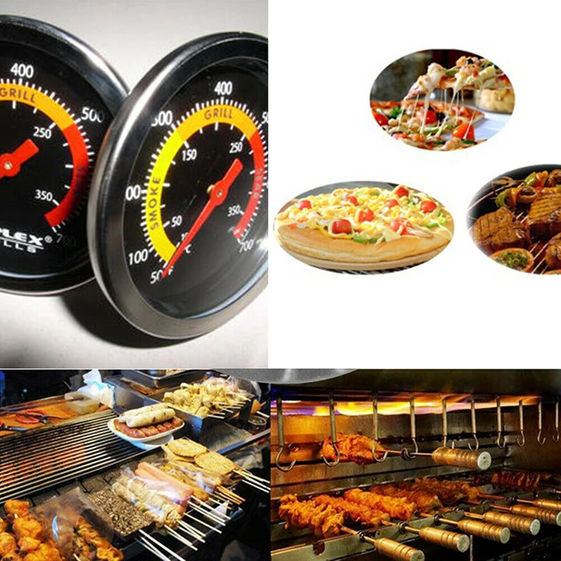 Stainless Steel Barbecue Bbq Smoker Grill Thermometer Temperature Gauge 10-400 Centigrade