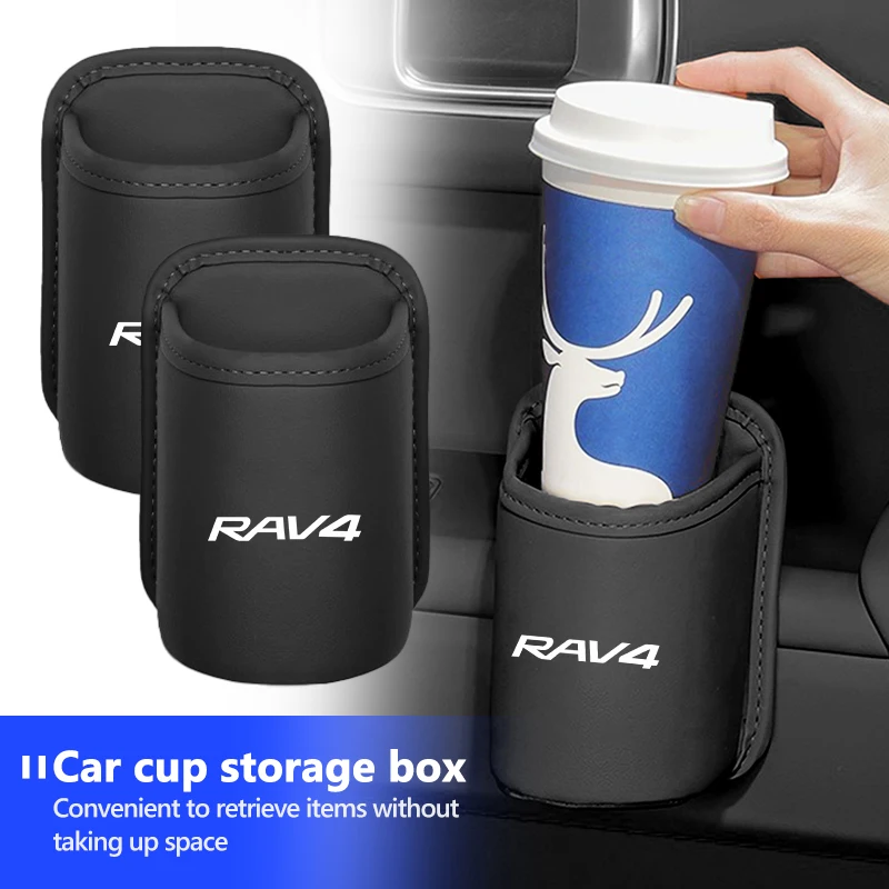 

Leather Car Cup Holder Hang Drink Storage Box Accessorie For Toyota Prado 90 120 150 J90 J120 J150 LC90 LC150 Yaris 2022
