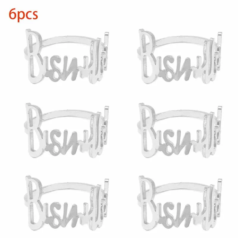 1/6PCS new letter Bismillah napkin ring hotel western restaurant napkin buckle hotel wedding decoration jewelry spot