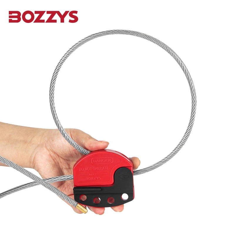 BOZZYS Nylon Adjustable Cable Lockout Device With Plastic Coated Stainless Steel Cable To Overhaul Of Lockout Tagout Equipment