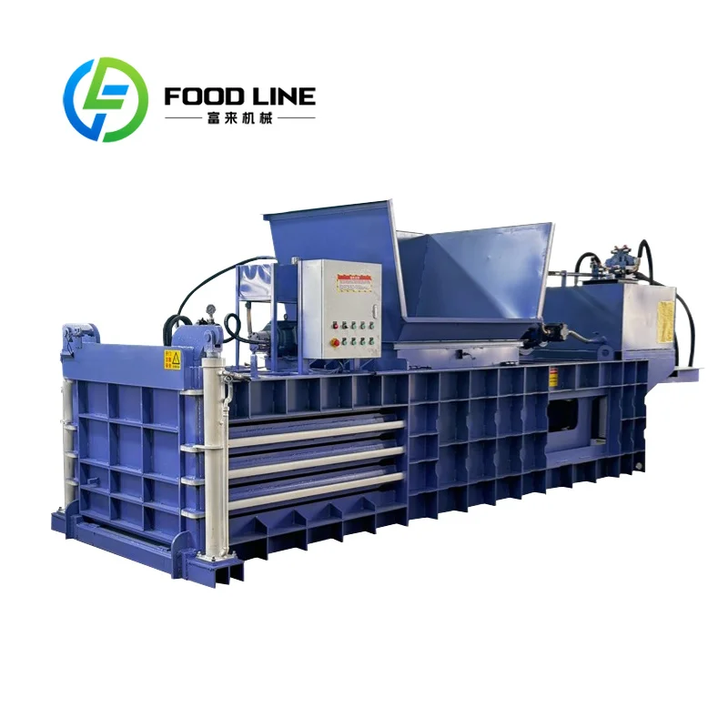 Horizontal Hydraulic Baler Energy Saving Hydraulic Compactor For Garbage Sorting Plant Textile Cloth Waste Compression Packing