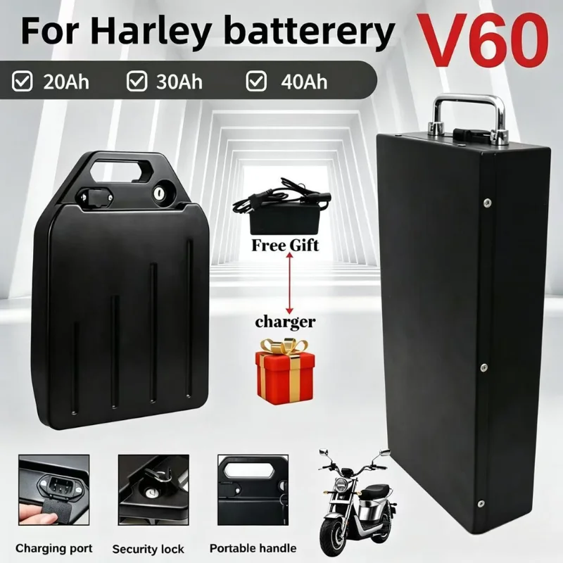 

%100 Suitable For Harley Electric Motorcycle Electric Scooter Battery 60V 20Ah 30Ah 40Ah 18650 Lithium Battery