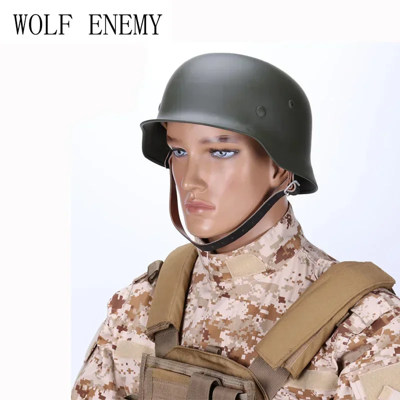 

New Tactical WW2 Elite Wh M35 M1935 Steel Helmet Stahlhelm Motorcycle Helmetm Green Grey Black Outdoor Hunting