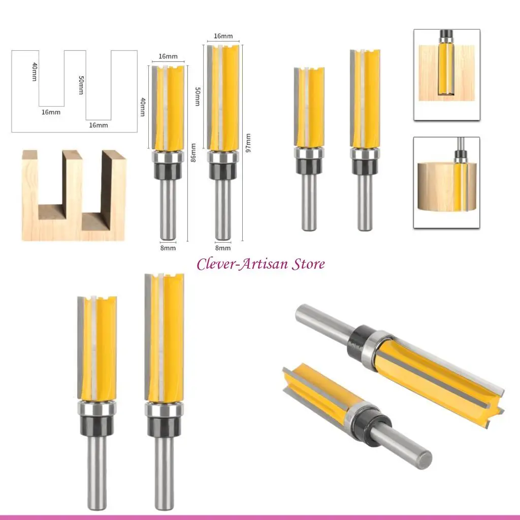 

E06B 4-х канавка с хвостовиком 8 мм, подшипник, подходит для гладкой деревообработки, фрезерования, точной резки, хвостовик 8 2