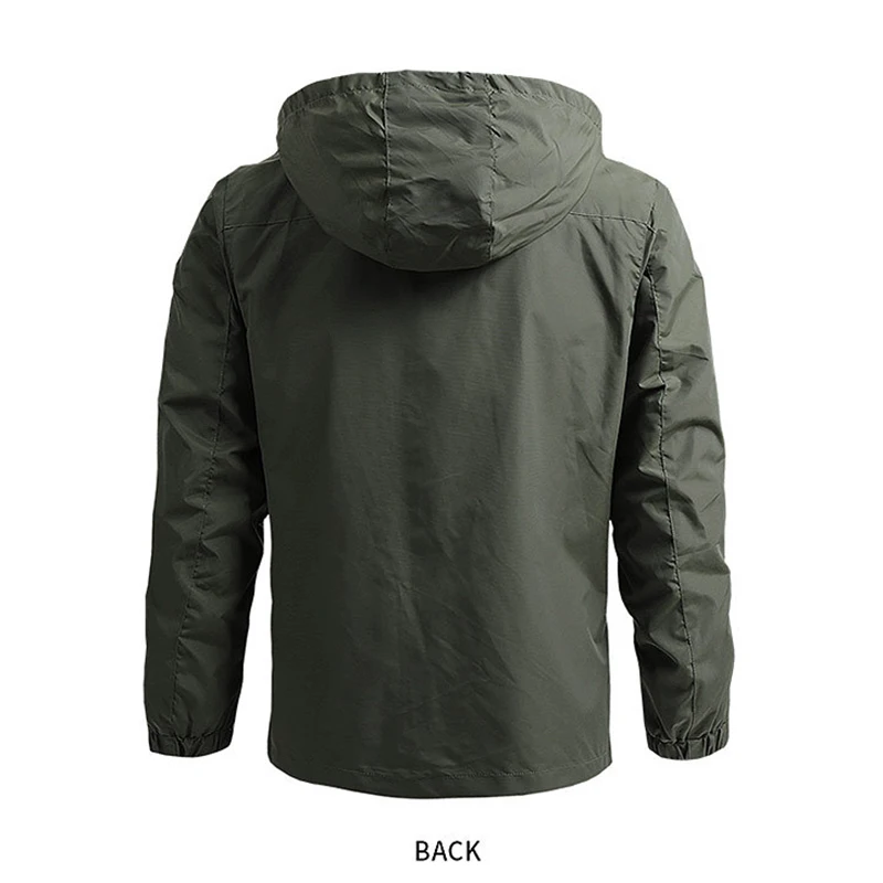 New Men\'s Tactical Jacket Casual Work Coat Autumn Windproof Zip Jacket Outdoor Hiking Sport Hooded Jacket wear-resisted Coat