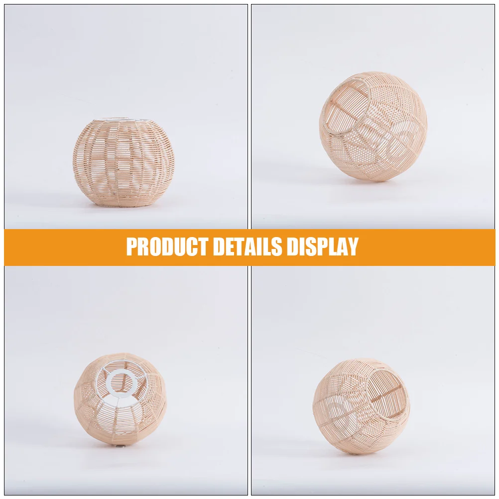 

Rattan Weaving Lampshade E27 Base Ceiling Light Cover For Chandelier Wall Lamps Indoor Decor Small Woven Lamp Shade