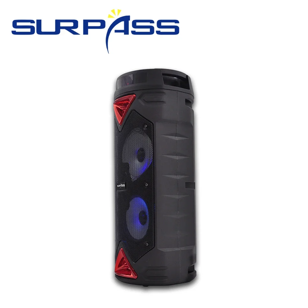 Dual 6.5 นิ้ว 30W BT ลําโพงไร้สายแบบพกพาคอลัมน์สเตอริโอเบสวูฟเฟอร์ Blue-tooth Music Center เสียงกล่องสนับสนุนไมโครโฟนวิทยุ FM