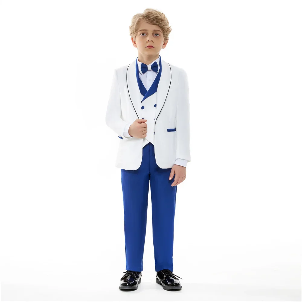 Classic Boy Suit Set Wedding Suit For Wedding Flower Boy Costume Elegant Jacquard Suit Set Child Birthday Ceremony Costume Set