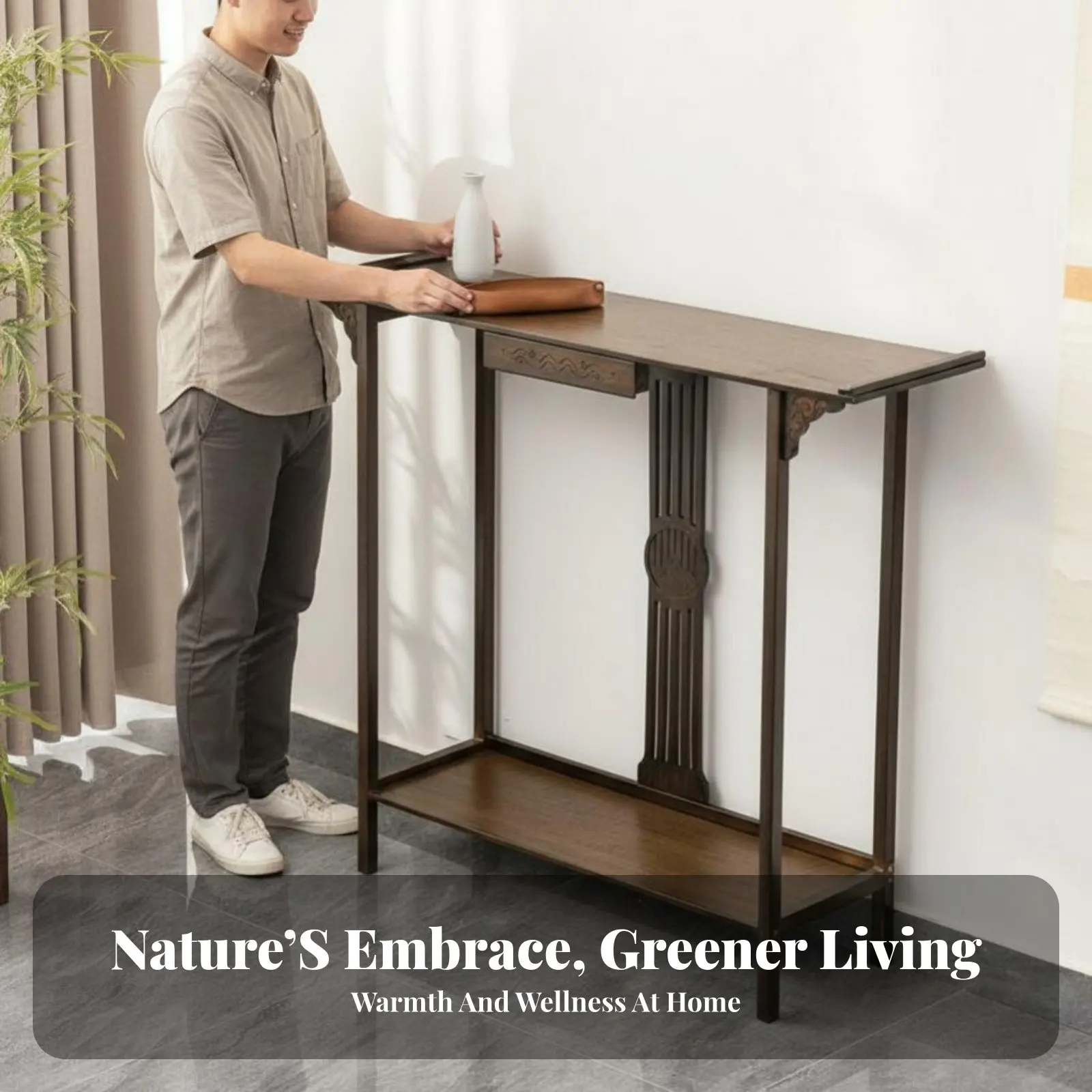 Narrow Altardesign Table Modern Chinese Aesthetic Home Furnishing meditative-Inspired Easy Assembly for Interior Decorators