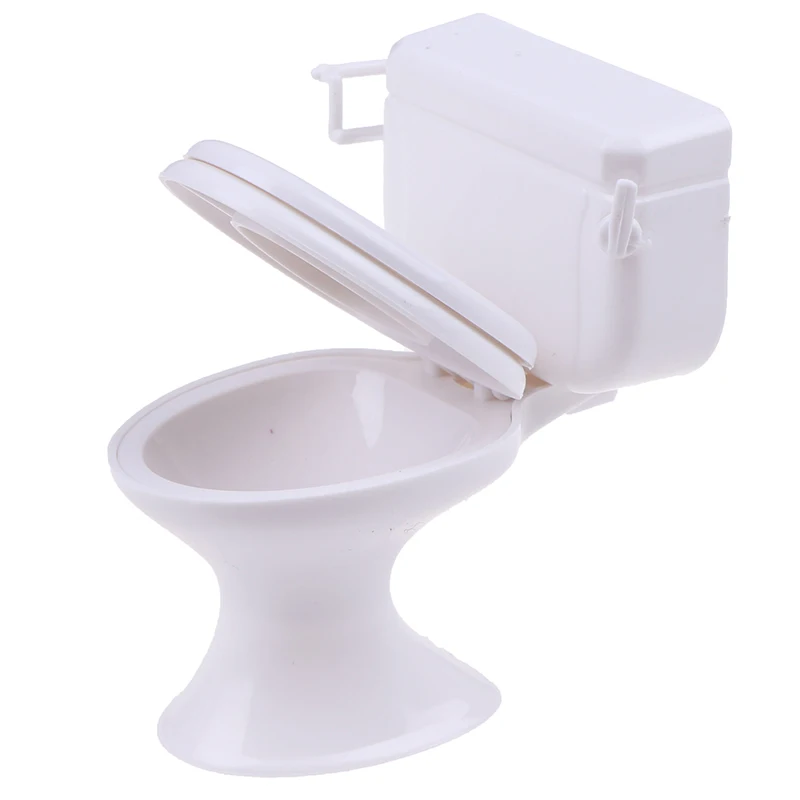 1PC Dollhouse Miniature Vintage Bathroom Modeling White Toilet Furniture Accessories For Doll House Decor Kids Toys Gift