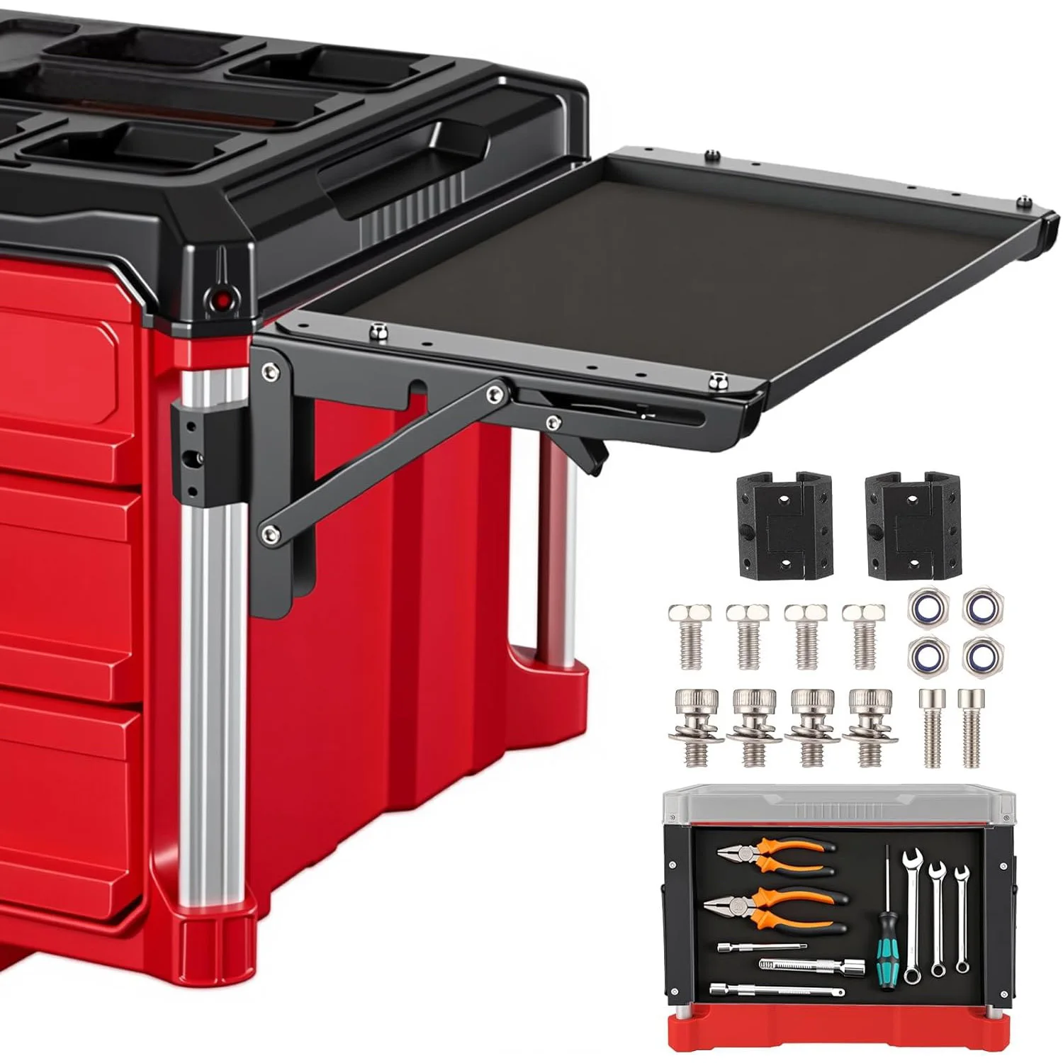Folding Magnetic Table Compatible with Milwaukee Packout Toolbox