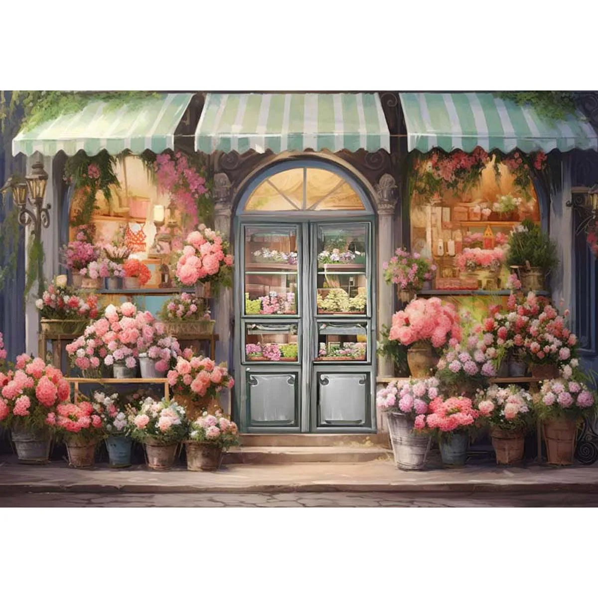 

Allenjoy Flowers Shop Boutique Storefront Backdrop