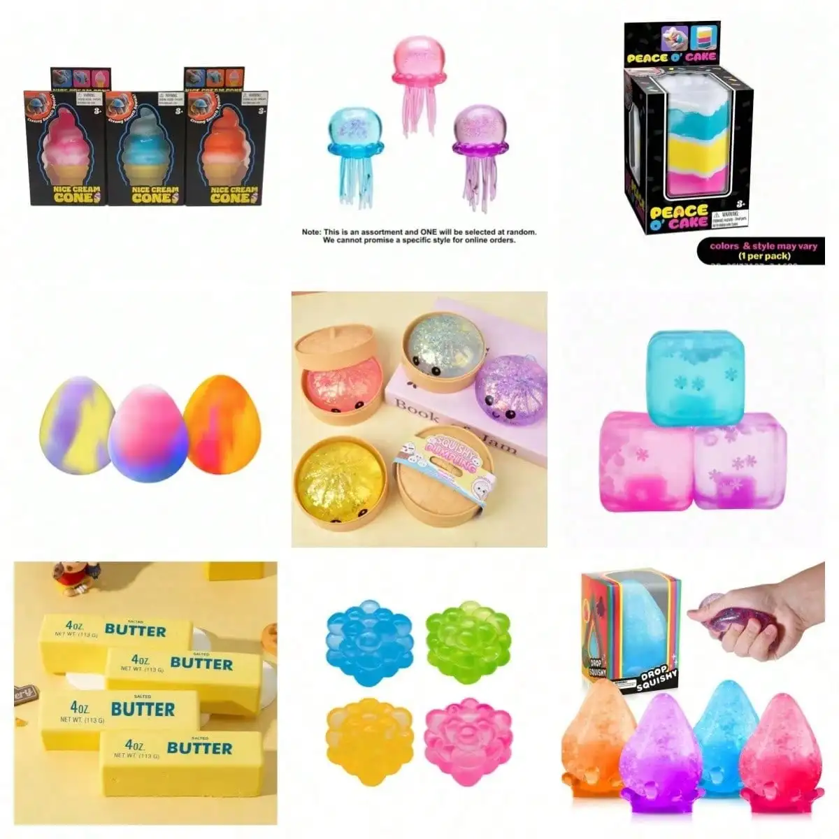 Caja Sorpresa de Animales Blandos Mixtos de Rebote Lento: Gorila, Moai, Axolotl - Juguete Antiestrés para Niños y Recuerdos de Fiesta