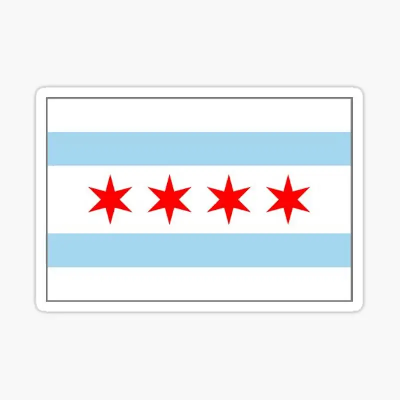 Chicago Flagge Aufkleber für Laptop Dekor Schlafzimmer Auto niedlichen Cartoon Kunst modischen öffentlichen Koffer