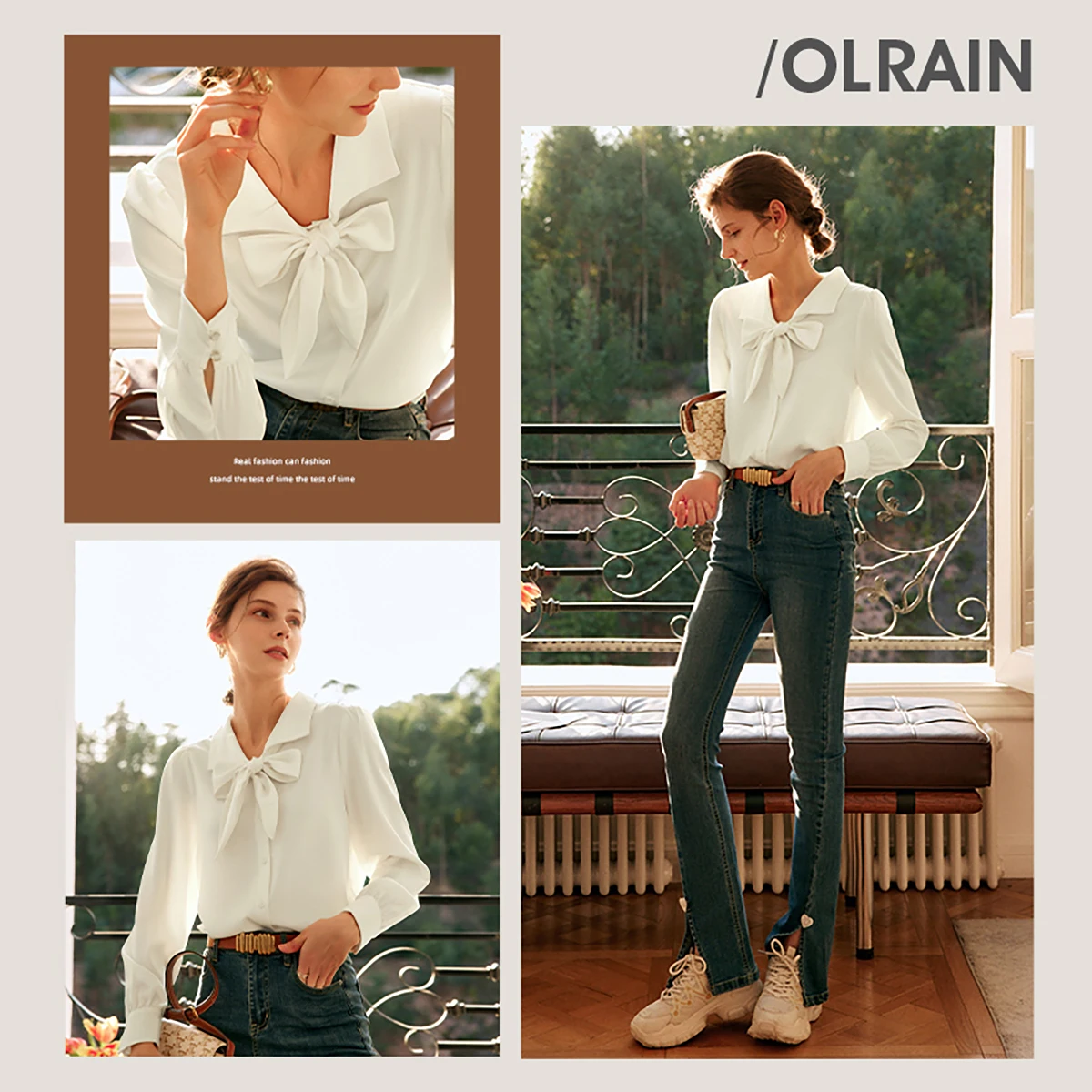 OLrain Professional Shirt Women's Autumn 2025 New Korean Design French Long sleeve Bow Shirt Elegant Simple Tops O22CC59293