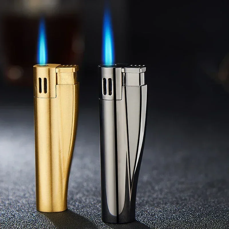 Retro Portable Windproof Lighter Butane Gas Turbo Jet Torch Metal Lighter Cigarette Gadget Men's Gift Outdoor Camping Burner