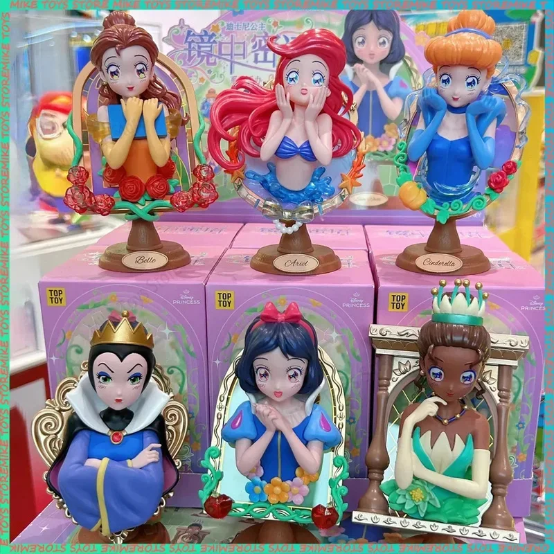 

Disney Princess Mirror Secret Series Ariel Cinderella Aurora Snow White Jasmine Surprise Desktop Model Ornaments Creative Gifts