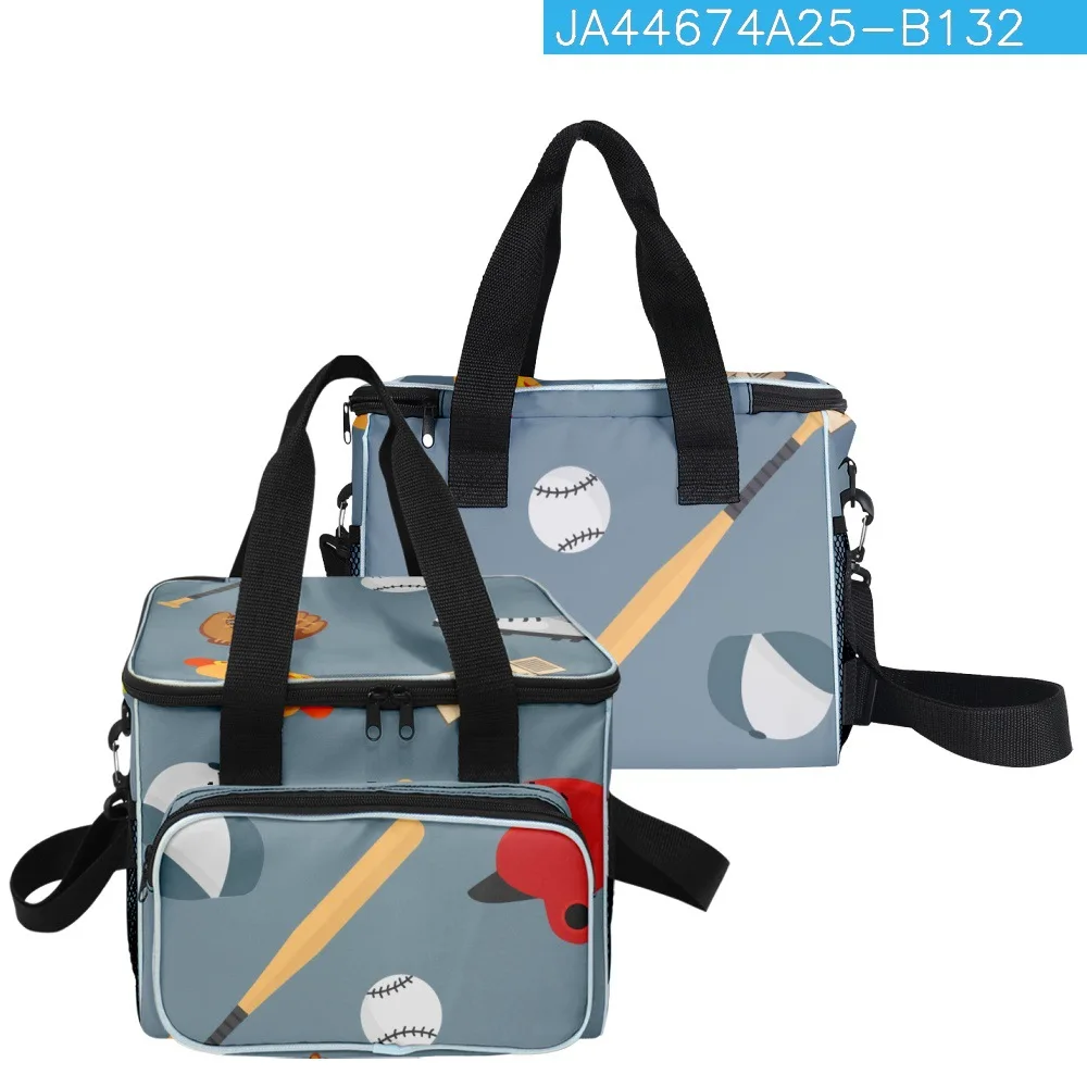 Fashion Youthful Home picnic Crossbody Baseball More Big Lunch Bag 3D Printed Thermal insulation Food Handbags Ice Bags