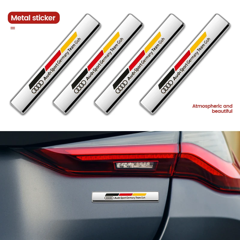 Accesorios del emblema de la etiqueta engomada lateral del guardabarros del coche para Audi Sport A1 A2 A3 A4 A5 A6 A7 A8 Q1 Q2 Q3 Q4 Q5 Q6 Q7 Q8 TT RS3 S5 B8 RS6