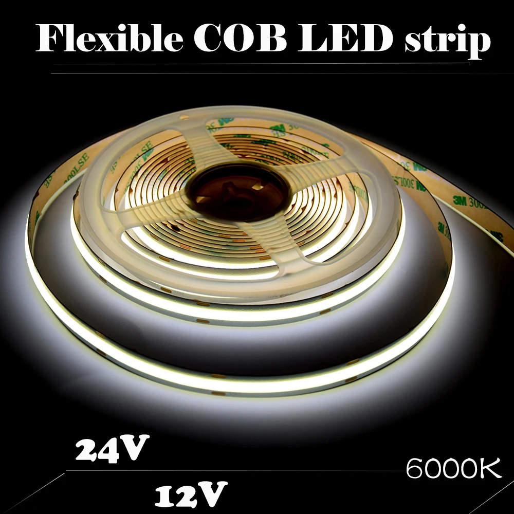 Dimmable COB LED strip  CCT adjustable lighting