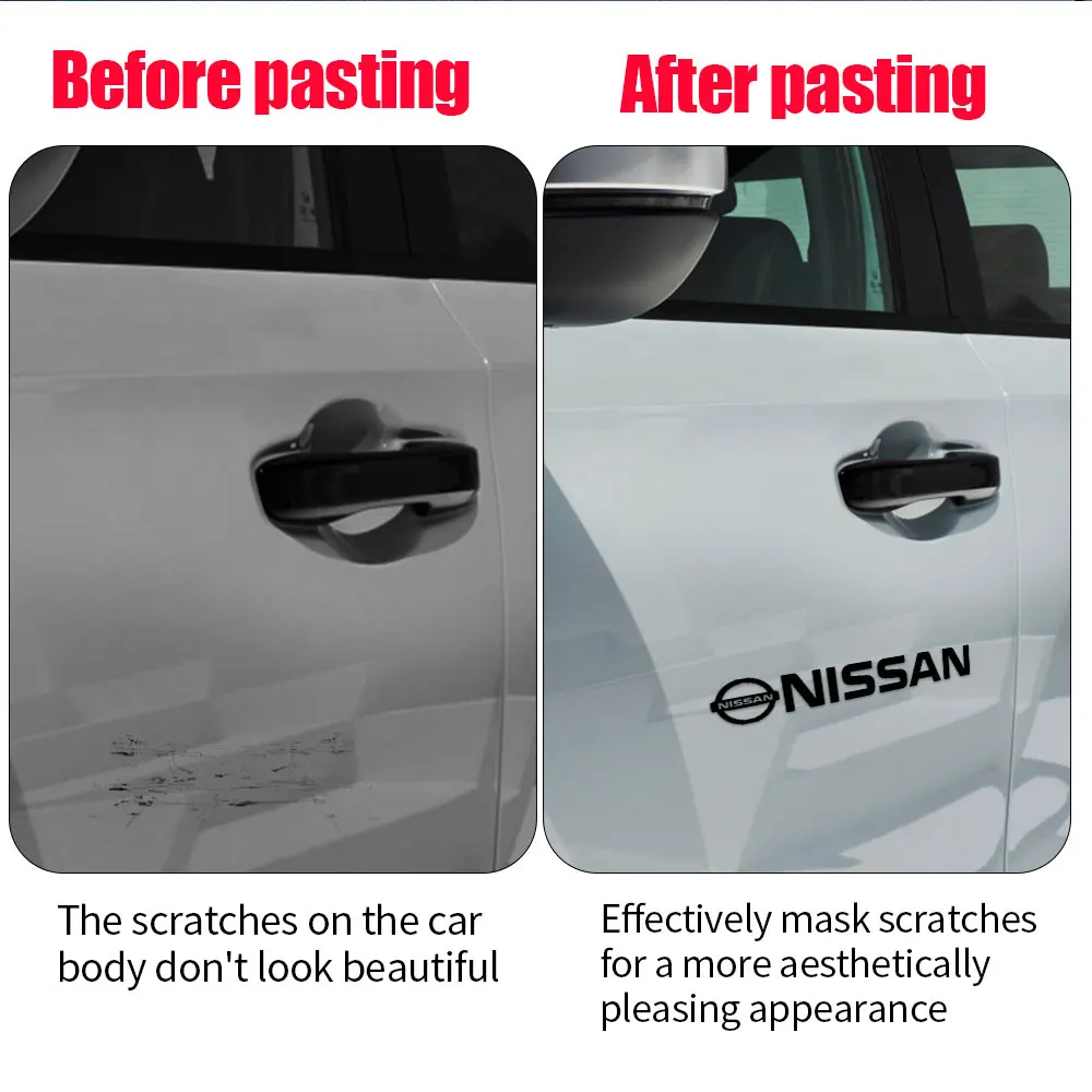 4PCS Car Styling Body Trunk Decoration Emblem Sticker AUTO Accessories For Nissan Nismo Qashqai Juke Leaf Tiida Teana GTR