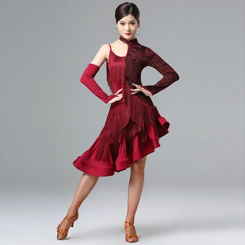 Women Competition Smooth Ballroom Swing Salsa Rumba Latin Dance Dress